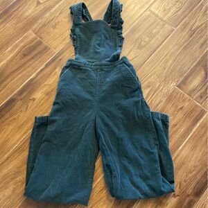 Hanna Andersson Forest Green Ruffle Overalls